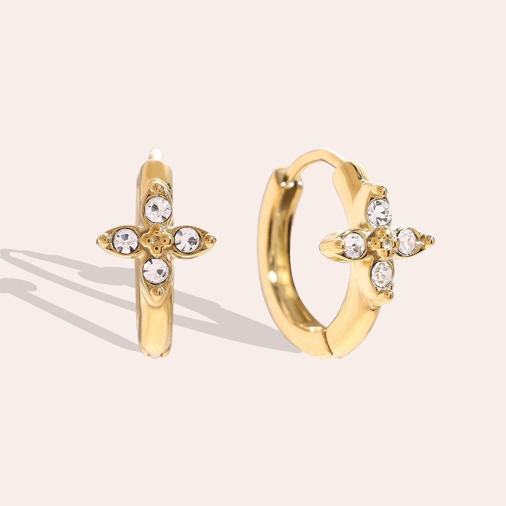 „Zelinella“ Simple Flower Diamond Ohrringe-Goldharmonie