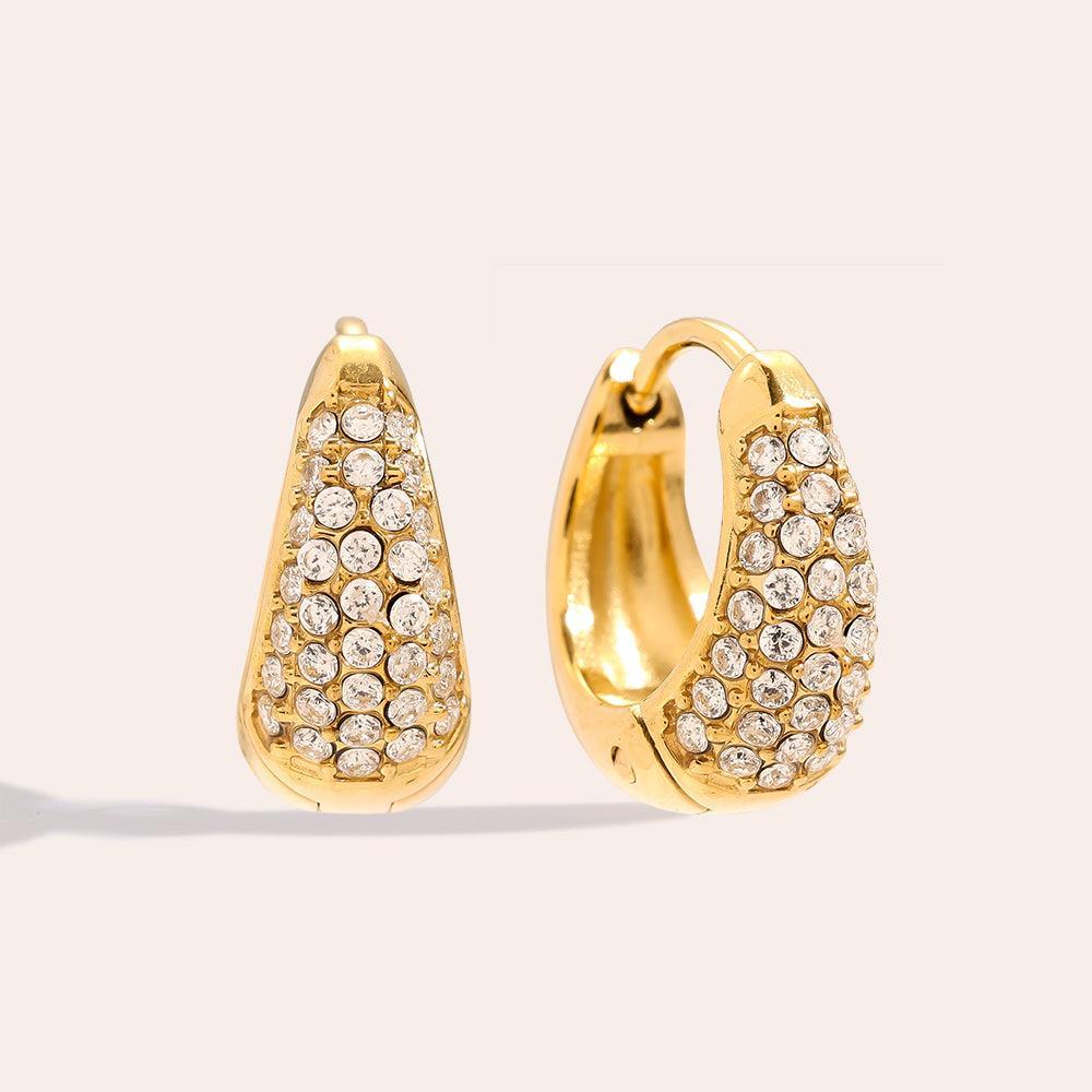 „Zeliniraa“ Diamond Drop Hoop Ohrringe-Goldharmonie