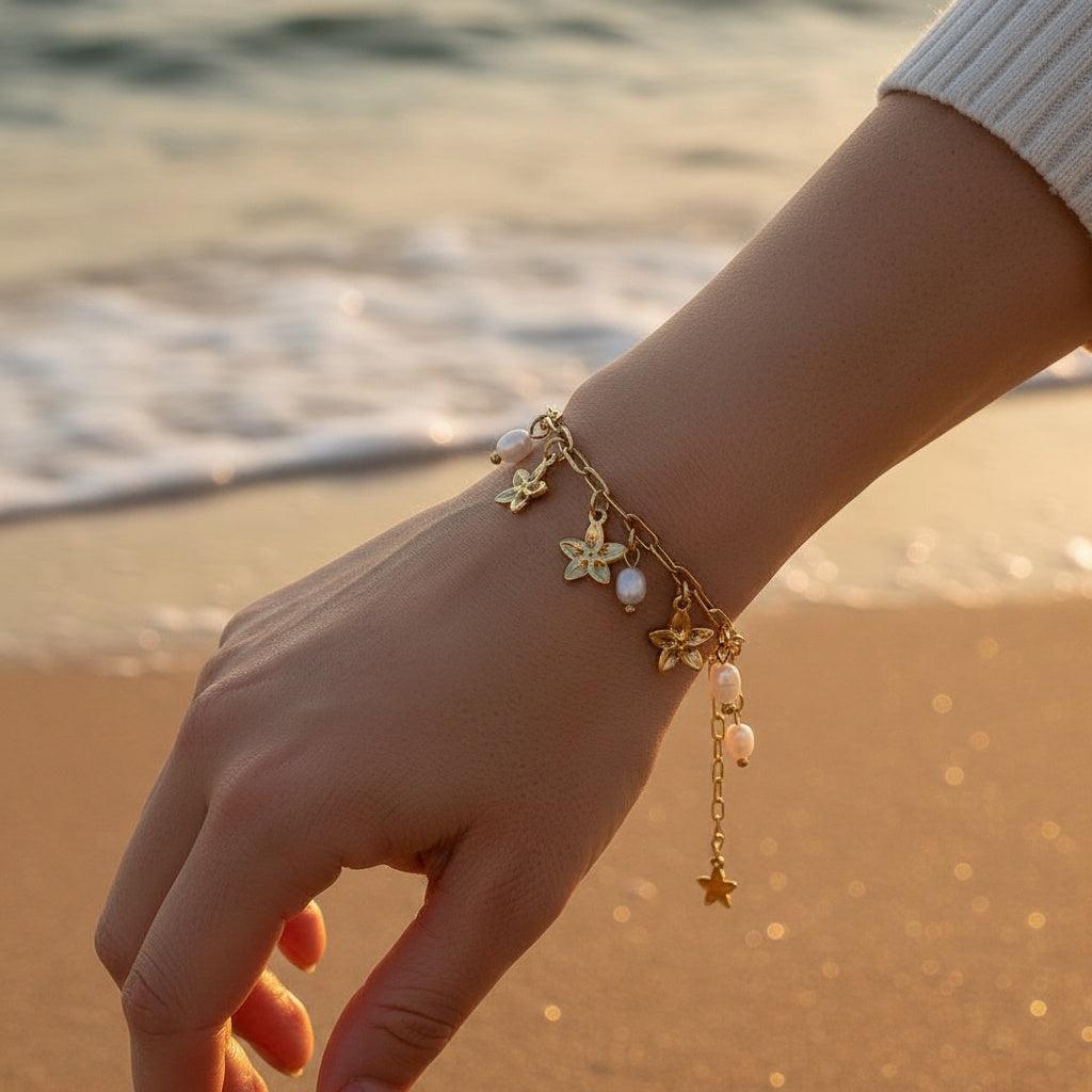 „Zeliriva“ Super Flower And Pearl Armband