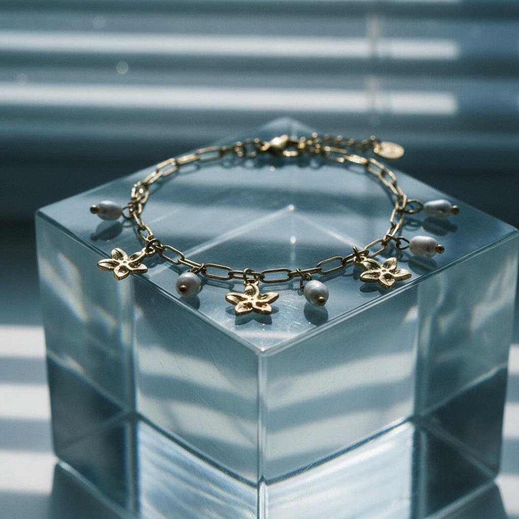 „Zeliriva“ Super Flower And Pearl Armband
