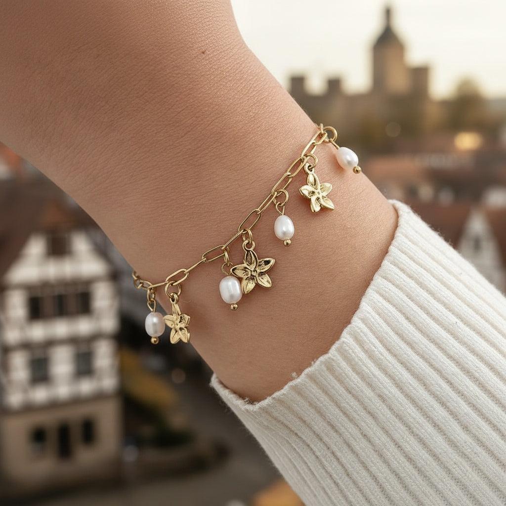 „Zeliriva“ Super Flower And Pearl Armband