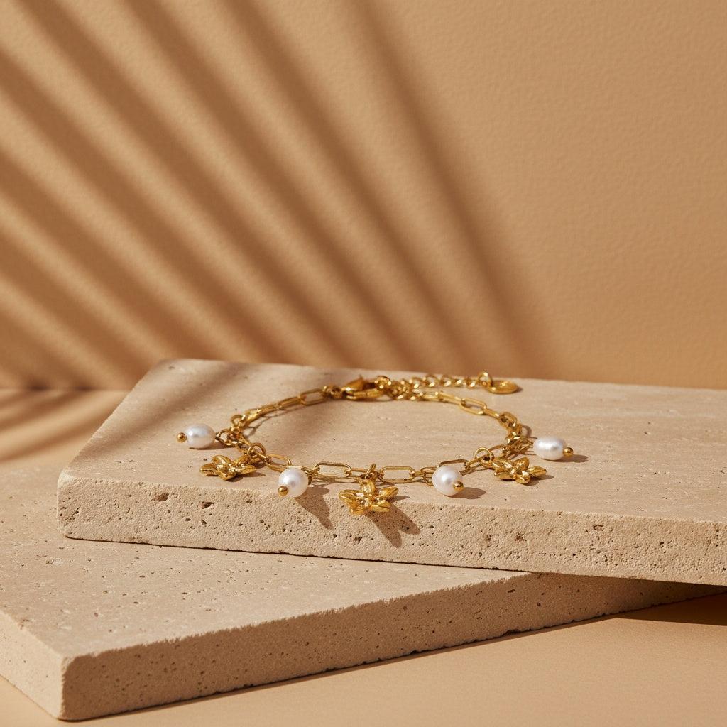 „Zeliriva“ Super Flower And Pearl Armband